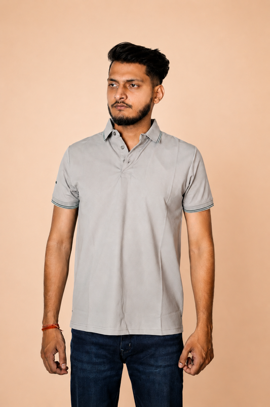 Silver Grey Polo T-Shirt