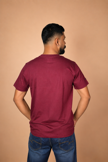 Solid Burgundy T-Shirt 100% Cotton
