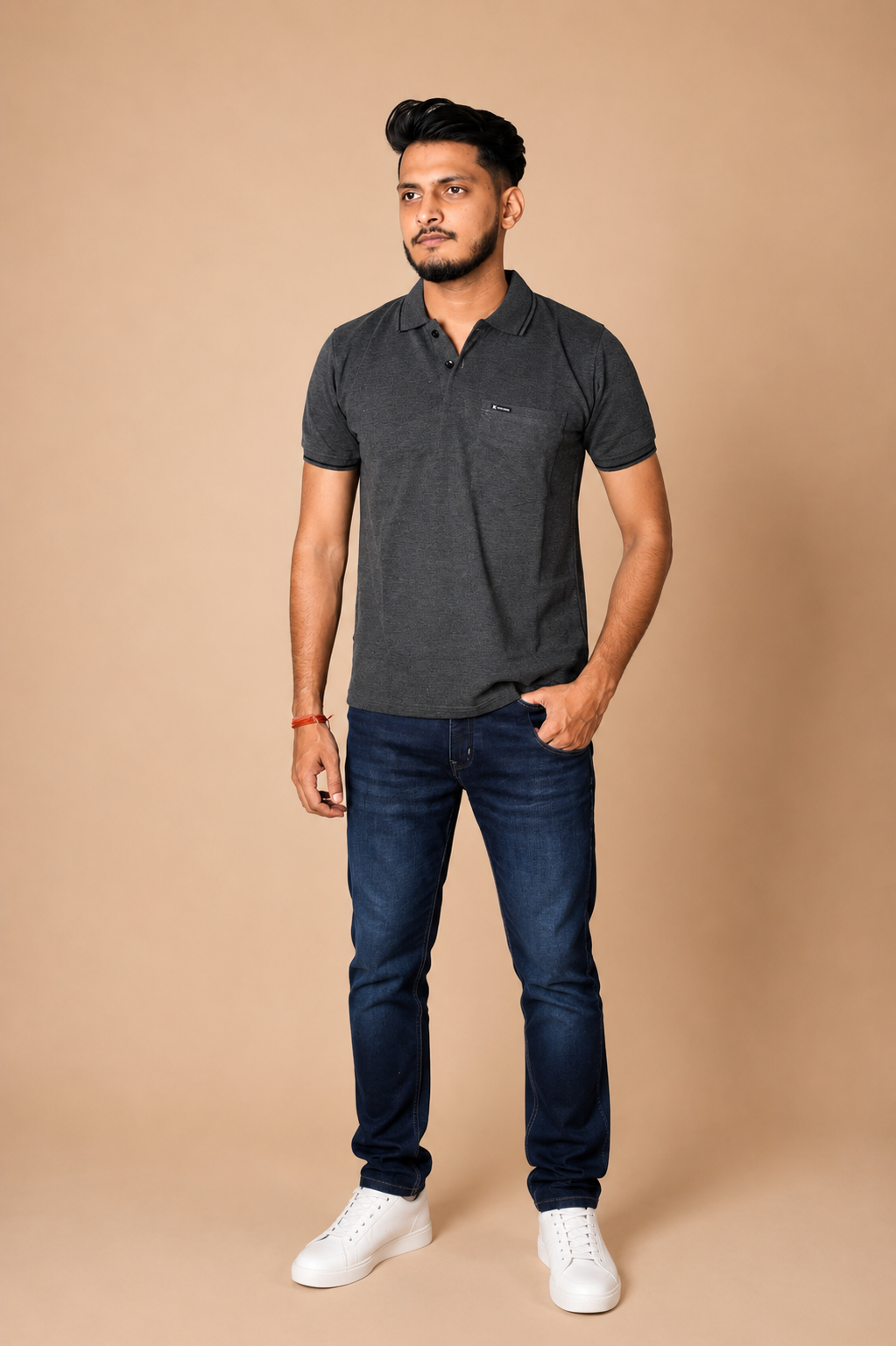 Dark Grey Polo T-Shirt