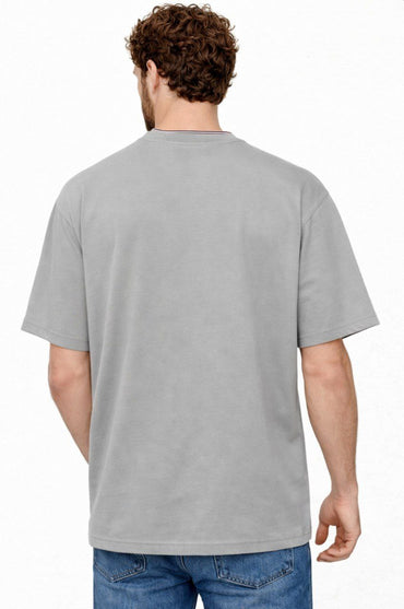 Grey Oversized Polycotton T-Shirt