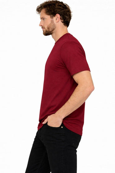 Burgundy Regular Fit Cotton T-Shirt