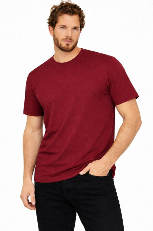 Burgundy Regular Fit Cotton T-Shirt
