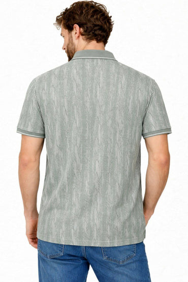 Sage Abstract Pattern Polo T-Shirt