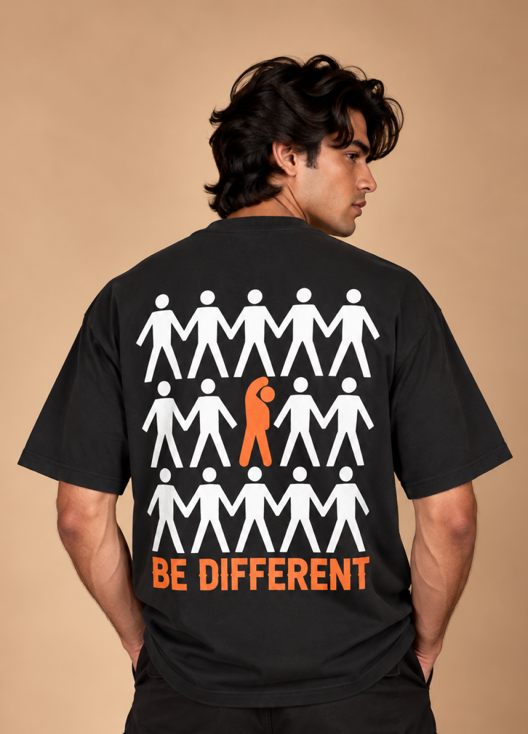 Be Different Printed Oversized T-Shirt