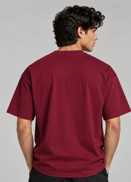 Solid Burgundy T-Shirt 100% Cotton