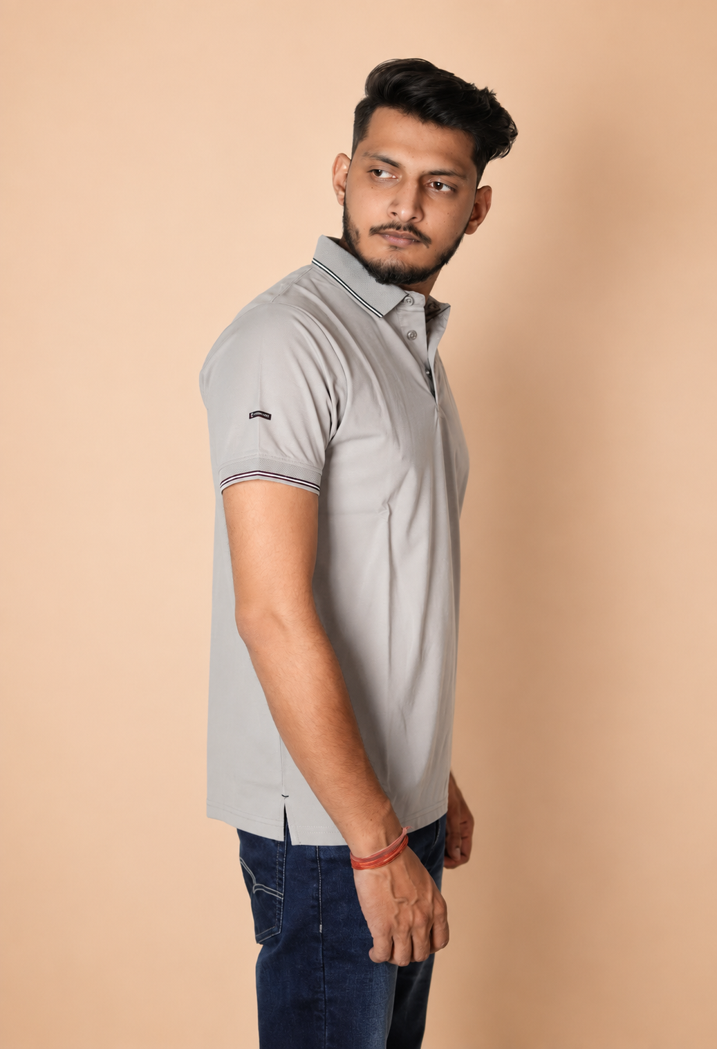 Silver Grey Polo T-Shirt