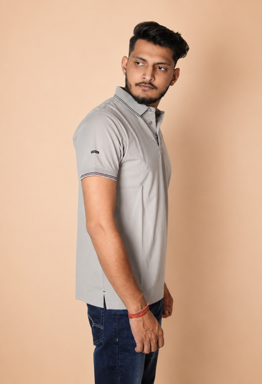 Silver Grey Polo T-Shirt