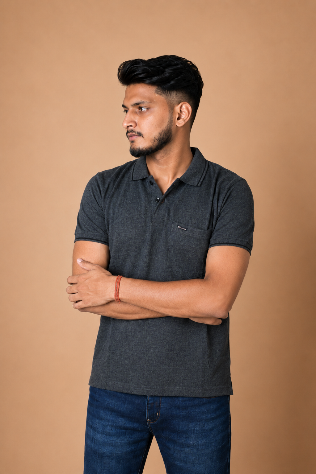 Dark Grey Polo T-Shirt