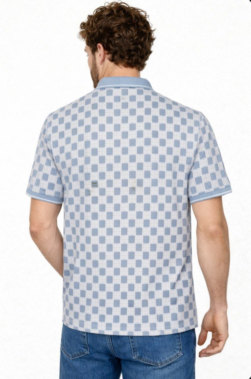 Blue Checker Polo T-Shirt